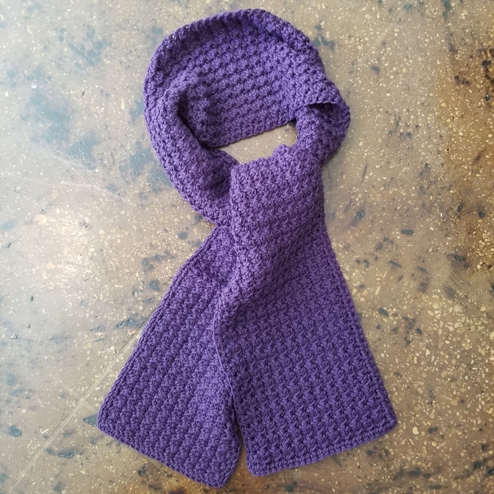 Honeycomb Solid Amethyst Scarf Handmade